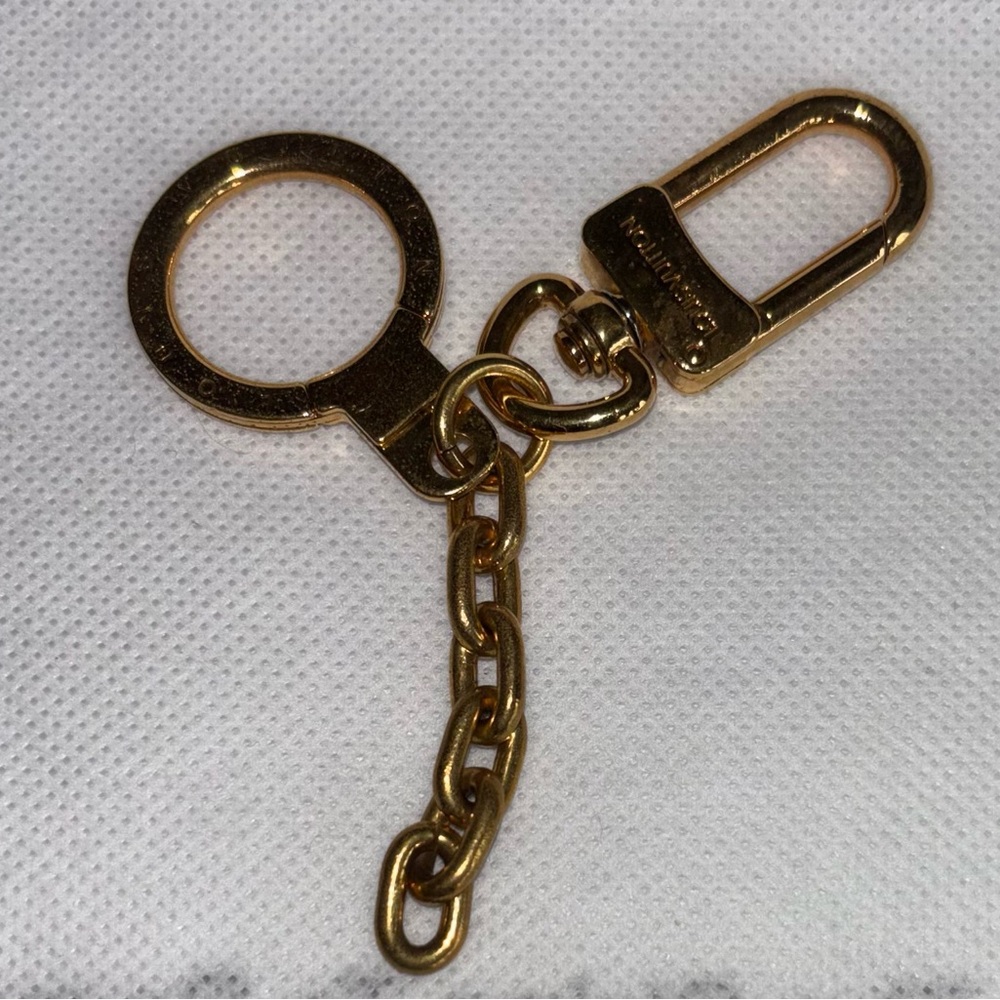 Louis Vuitton Goldtone Keychain with Chain Link